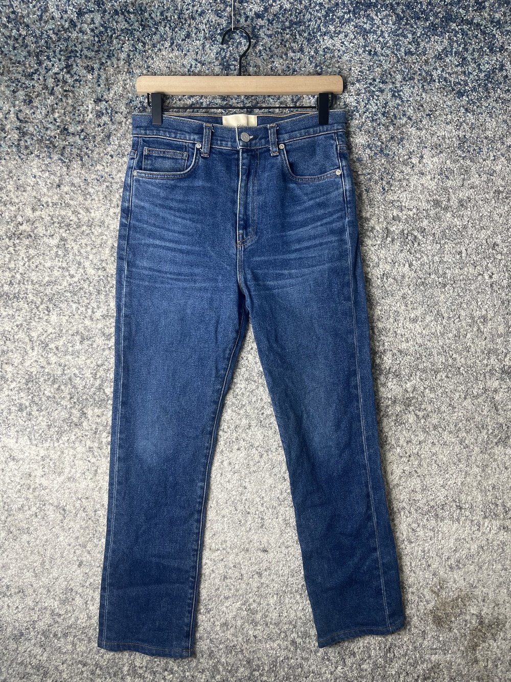 CQY Jeans Womens 26 Blue High Rise Straight Leg Stretch Denim Classic Made USA